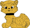 Sitting And Smiling Cat Clip Art